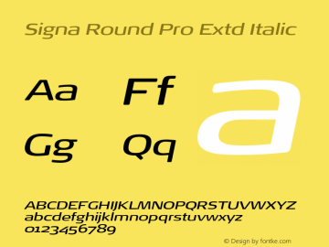 Signa Round Pro Extd Italic Version 7.504; 2017; Build 1028图片样张