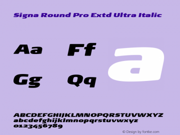 Signa Round Pro Extd Ultra Italic Version 7.504; 2017; Build 1023图片样张