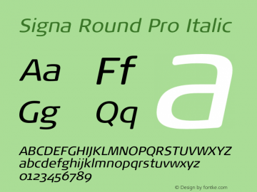 Signa Round Pro Italic Version 7.504; 2017; Build 1031图片样张