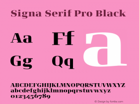 SignaSerifPro-Black Version 7.504; 2006; Build 1024图片样张