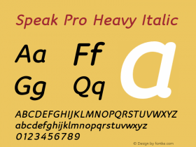 SpeakPro-HeavyItalic Version 7.504; 2012; Build 1022图片样张