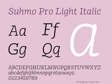 Suhmo Pro Light Italic Version 7.60图片样张