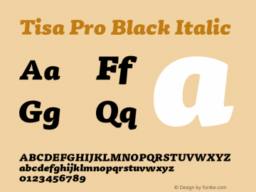 Tisa Pro Black Italic Version 7.600, build 1027, FoPs, FL 5.04图片样张