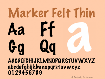 Marker Felt Thin 4.1d1 Font Sample