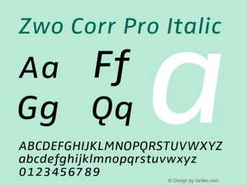 ZwoCorrPro-Italic Version 7.504; 2007; Build 1023图片样张
