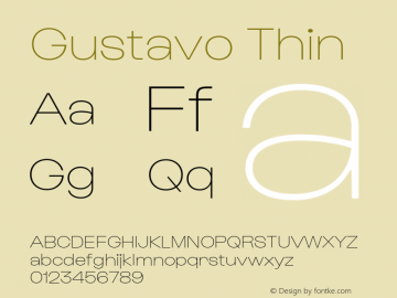 Gustavo Thin Version 1.000;hotconv 1.0.109;makeotfexe 2.5.65596图片样张