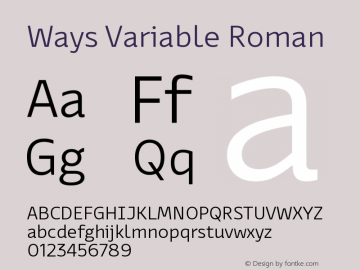 Ways Variable Roman Version 1.000;FEAKit 1.0图片样张