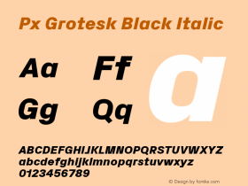 PxGrotesk-BlackItalic Version 2.001; build 0001图片样张