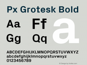 PxGrotesk-Bold Version 2.001; build 0001图片样张