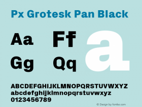 PxGroteskPan-Black Version 2.001; build 0001图片样张