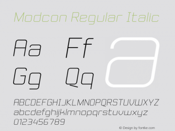 Modcon Italic Version 1.002 | FøM Fix图片样张