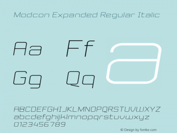 Modcon Expanded Italic Version 1.002 | FøM Fix图片样张