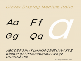 Clover Display Medium Italic Version 1.000;FEAKit 1.0图片样张