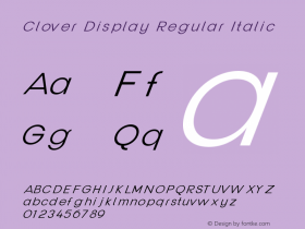 Clover Display Regular Italic Version 1.000;FEAKit 1.0图片样张