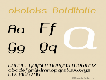 okolaks Bold Italic Version 000.6.0图片样张