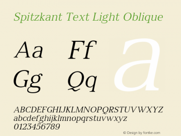 Spitzkant Text Light Oblique Version 1.000 | FøM Fix图片样张