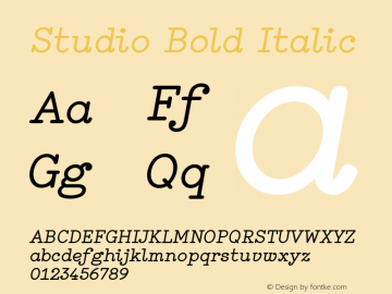 Studio-BoldItalic Version 1.001; ttfautohint (v1.5.65-e2d9)图片样张