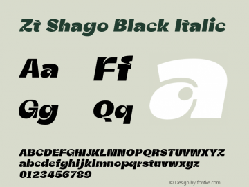 ZtShago-BlackItalic Version 1.000图片样张