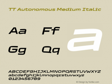 TT Autonomous Medium Italic Version 1.010.28052021图片样张