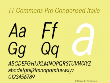 TT Commons Pro Condensed Italic Version 3.000.09052021图片样张
