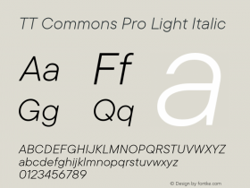 TT Commons Pro Light Italic Version 3.000.09052021图片样张