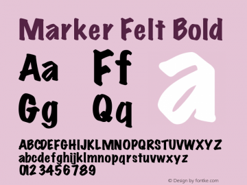 Marker Felt Bold Version 1.000;PS 001.001;hotconv 1.0.56图片样张