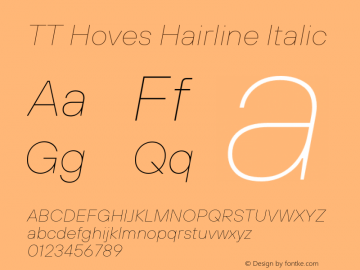 TT Hoves Hairline Italic Version 2.000.12112020图片样张