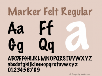 Marker Felt Regular Version 1.000;PS 001.001;hotconv 1.0.56 Font Sample