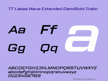 TT Lakes Neue Extended DemiBold Italic Version 1.100.14042021图片样张