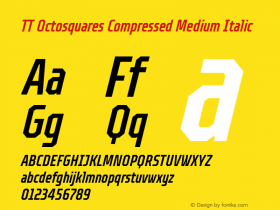 TT Octosquares Compressed Medium Italic 1.000图片样张