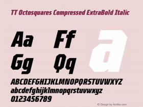 TT Octosquares Compressed ExtraBold Italic 1.000图片样张