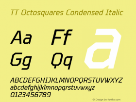 TT Octosquares Condensed Italic 1.000图片样张