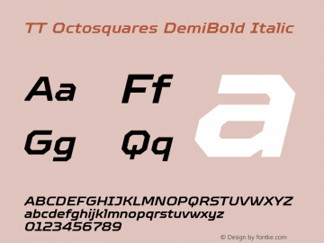 TT Octosquares DemiBold Italic 1.000图片样张