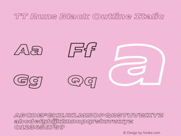 TT Runs Black Outline Italic Version 1.100.21052021图片样张