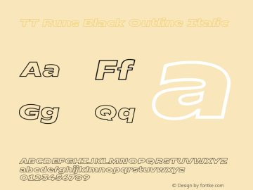 TT Runs Black Outline Italic Version 1.100.21052021图片样张