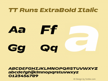 TT Runs ExtraBold Italic Version 1.100.18052021图片样张