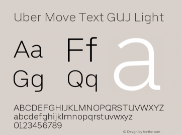 Uber Move Text GUJ Light Version 1.000;hotconv 1.0.109;makeotfexe 2.5.65596图片样张