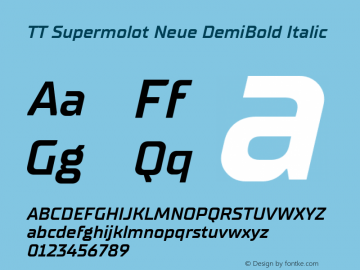 TT Supermolot Neue DemiBold Italic Version 2.000.04082021图片样张