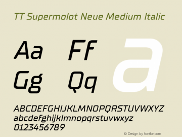 TT Supermolot Neue Medium Italic Version 2.000.04082021图片样张