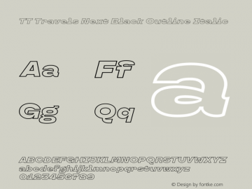 TT Travels Next Black Outline Italic Version 1.100.08102021图片样张