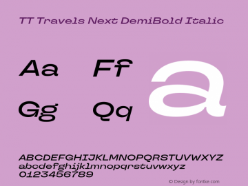 TT Travels Next DemiBold Italic Version 1.000.28062021图片样张