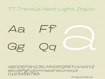 TT Travels Next Light Italic Version 1.000.28062021图片样张