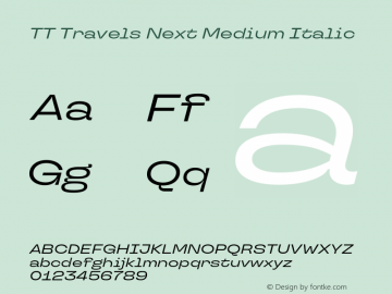 TT Travels Next Medium Italic Version 1.000.28062021图片样张