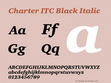 CharterITCReg Bold Italic Version 2.00图片样张