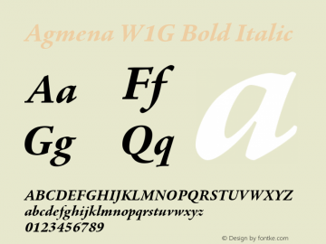 Agmena W1G Bold Italic Version 1.00图片样张