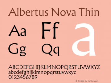 Albertus Nova Thin Version 1.001, build 8, s3图片样张