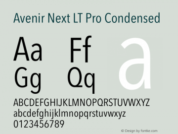 Avenir Next LT Pro Condensed Version 3.00图片样张