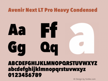 Avenir Next LT Pro Heavy Condensed Version 3.00图片样张