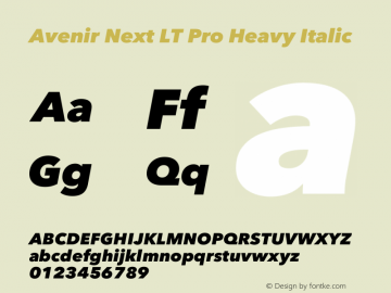 Avenir Next LT Pro Heavy Italic Version 3.00图片样张