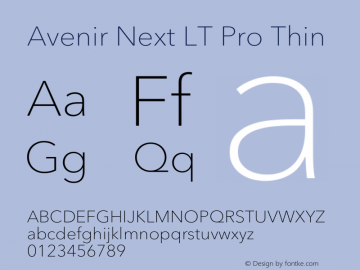 Avenir Next LT Pro Thin Version 3.00图片样张